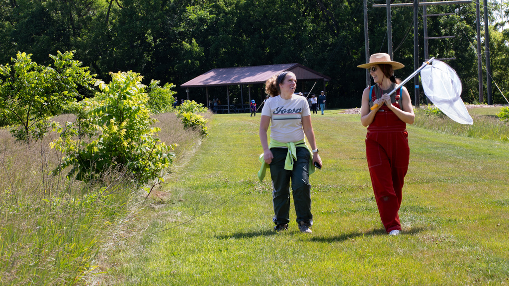BioBlitz event with students walking a field